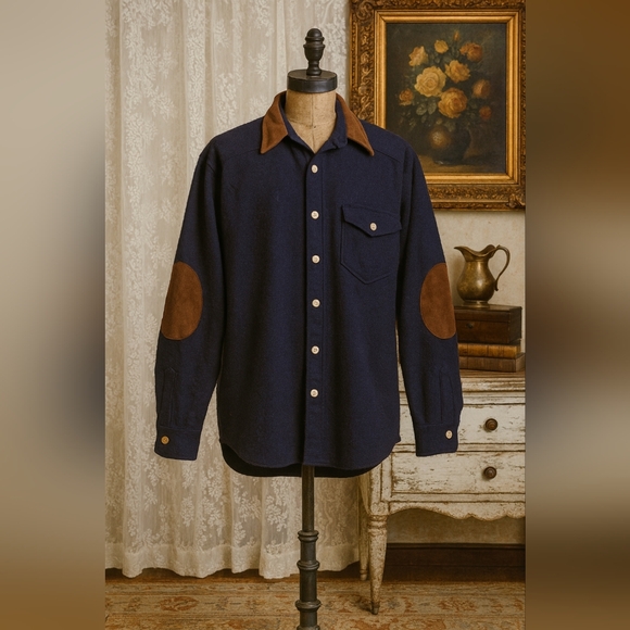 Vintage Woolrich Wool & Suede Heavy Shirt - Picture 1 of 11